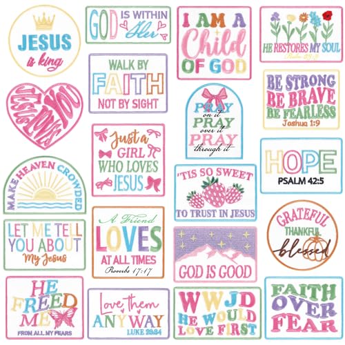 Wavwavw Christliche Aufnäher zum Aufbügeln, Motiv: Liebe wie Jesus, bestickt, Trucker-Hut, zum Aufnähen, Bibelvers, religiöses Aufbügeln, Zubehör für Kleidung, Uniform, Rucksack, Jacke, 20 Stück (süß) Wavwavw Christliche Aufnäher zum Aufbügeln, Motiv: Liebe wie Jesus, bestickt, Trucker-Hut, zum Aufnähen, Bibelvers, religiöses Aufbügeln, Zubehör für Kleidung, Uniform, Rucksack, Jacke, 20 Stück (süß) von Wavwavw