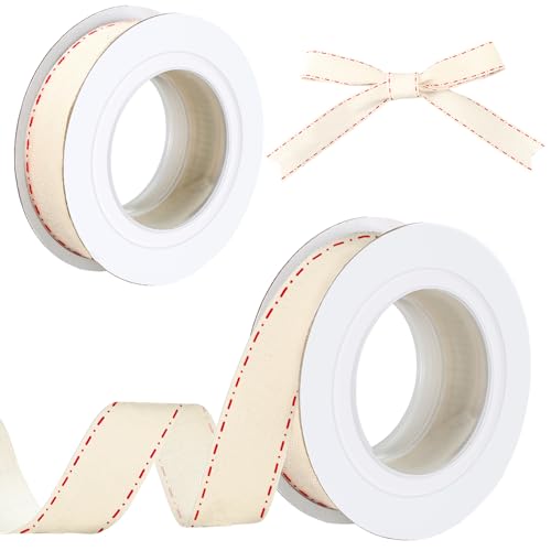 Wavwavw Weihnachtsband für Lehrer, 9,1 m, rot und weiß gestreift, für Bastelarbeiten, Geschenkverpackungen, Heimdekoration, Nähen, 2 Stück Wavwavw Weihnachtsband für Lehrer, 9,1 m, rot und weiß gestreift, für Bastelarbeiten, Geschenkverpackungen, Heimdekoration, Nähen, 2 Stück von Wavwavw