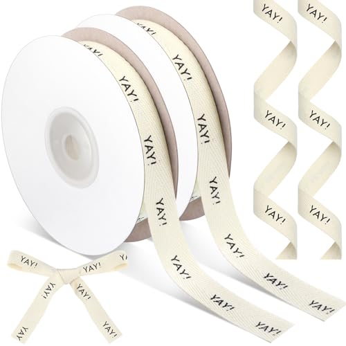 Wavwavw Yay Baumwollband, natürlich, 1,6 cm, 100 % Baumwolle, Fischgrätenmuster, Köperband für Bastelarbeiten, Geschenkverpackungen, Geburtstagsdekorationen, 2 Rollen Wavwavw Yay Baumwollband, natürlich, 1,6 cm, 100 % Baumwolle, Fischgrätenmuster, Köperband für Bastelarbeiten, Geschenkverpackungen, Geburtstagsdekorationen, 2 Rollen von Wavwavw