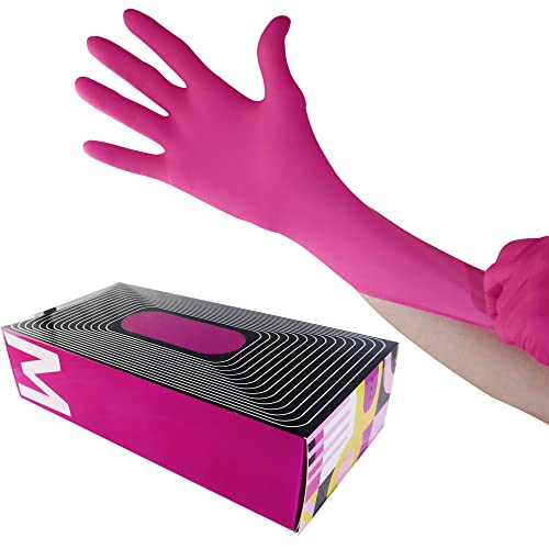 Waxness Cosmetology Nitrile Gloves Pink, Medium, 100 pcs/box - Kosmetikhandschuhe aus Nitril, Rosa, M - Nitril Handschuhe - puderfreie & latexfreie Einmalhandschuhe 100 Stück/Box Waxness Cosmetology Nitrile Gloves Pink, Medium, 100 pcs/box - Kosmetikhandschuhe aus Nitril, Rosa, M - Nitril Handschuhe - puderfreie & latexfreie Einmalhandschuhe 100 Stück/Box von Waxness