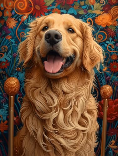 Diamond Painting Hund Erwachsene, Tier Diamond Painting Bilder xxl Groß 80x110cm, 5D Diamant Painting Set, DIY Crystal Arts Diamond-Painting, Diamond Painting Set, für Wand Deko Aesthetic Geschenke von Waxonle
