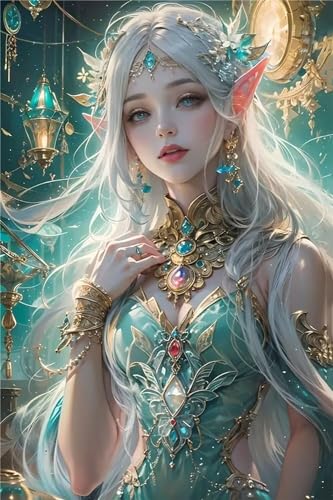 Diamond Painting Karikatur Erwachsene, Elf Diamond Painting Bilder xxl Groß 60x80cm, 5D Diamant Painting Set, DIY Crystal Arts Diamond-Painting, Diamond Painting Set, für Wand Deko Aesthetic Geschenke von Waxonle