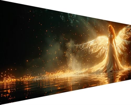 Malen Nach Zahlen Engel, Malen Nach Zahlen Erwachsene Frau Acrylmalerei Set, DIY Rahmenlos Malen Nach Zahlen Kinder ab 10 Jahre Mädchen Kunsthandwerk Set Geschenk, für Wand Zimmer Deko 30x60cm X-7 von Waxonle