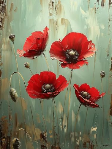 Malen Nach Zahlen Erwachsene mit Rahmen Blume Malen Nach Zahlen Blatt Paint by Numbers Kreativ Set mit Pinseln und Acrylfarben Farbe Handgemalt Ölgemälde Leinwand Kit, Deko Wohnzimmer 100x135cm -r663 von Waxonle
