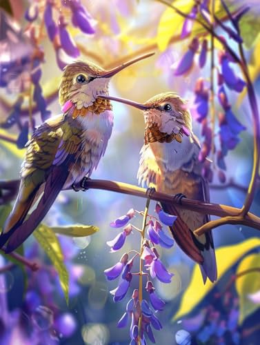 Malen Nach Zahlen Erwachsene mit Rahmen Blume Malen Nach Zahlen Vogel Paint by Numbers Kreativ Set mit Pinseln und Acrylfarben Farbe Handgemalt Ölgemälde Leinwand Kit, Deko Wohnzimmer 100x135cm -a305 von Waxonle