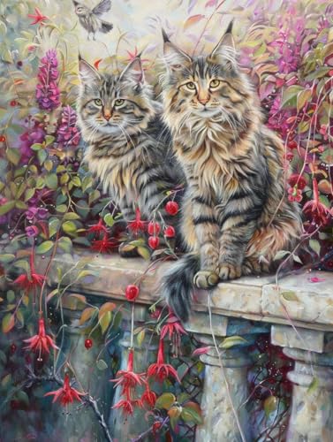 Malen Nach Zahlen Erwachsene mit Rahmen Katze Malen Nach Zahlen Tier Paint by Numbers Kreativ Set mit Pinseln und Acrylfarben Farbe Handgemalt Ölgemälde Leinwand Kit, Deko Wohnzimmer 50x65cm -e8R Malen Nach Zahlen Erwachsene mit Rahmen Katze Malen Nach Zahlen Tier Paint by Numbers Kreativ Set mit Pinseln und Acrylfarben Farbe Handgemalt Ölgemälde Leinwand Kit, Deko Wohnzimmer 50x65cm -e8R von Waxonle