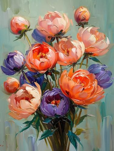Malen Nach Zahlen Erwachsene mit Rahmen Pfingstrose Malen Nach Zahlen Blume Paint by Numbers Kreativ Set mit Pinseln und Acrylfarben Farbe Handgemalt Ölgemälde Leinwand, Deko Wohnzimmer 50x65cm -d381 Malen Nach Zahlen Erwachsene mit Rahmen Pfingstrose Malen Nach Zahlen Blume Paint by Numbers Kreativ Set mit Pinseln und Acrylfarben Farbe Handgemalt Ölgemälde Leinwand, Deko Wohnzimmer 50x65cm -d381 von Waxonle