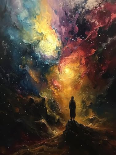 Malen Nach Zahlen Erwachsene mit Rahmen Wolke Malen Nach Zahlen Landschaft Paint by Numbers Kreativ Set mit Pinseln und Acrylfarben Farbe Handgemalt Ölgemälde Leinwand, Deko Wohnzimmer 50x65cm -h382 von Waxonle
