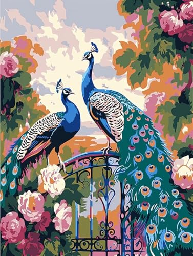 Malen Nach Zahlen Erwachsene ohne Rahmen Blume Malen Nach Zahlen Pfau Paint by Numbers Kreativ Set mit Pinseln und Acrylfarben Farbe Handgemalt Ölgemälde Leinwand Kit, Deko Wohnzimmer 60x80cm -d8D Malen Nach Zahlen Erwachsene ohne Rahmen Blume Malen Nach Zahlen Pfau Paint by Numbers Kreativ Set mit Pinseln und Acrylfarben Farbe Handgemalt Ölgemälde Leinwand Kit, Deko Wohnzimmer 60x80cm -d8D von Waxonle