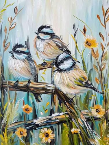 Malen Nach Zahlen Erwachsene ohne Rahmen Blume Malen Nach Zahlen Vogel Paint by Numbers Kreativ Set mit Pinseln und Acrylfarben Farbe Handgemalt Ölgemälde Leinwand Kit, Deko Wohnzimmer 100x135cm -r16 von Waxonle