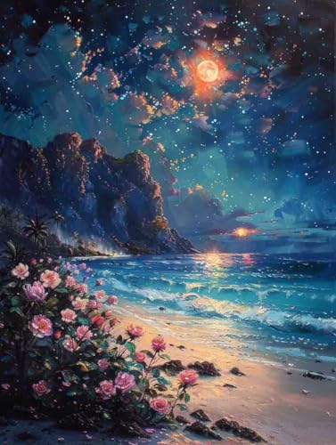 Malen Nach Zahlen Erwachsene ohne Rahmen Meer Malen Nach Zahlen Blume Paint by Numbers Kreativ Set mit Pinseln und Acrylfarben Farbe Handgemalt Ölgemälde Leinwand Kit, Deko Wohnzimmer 60x80cm -r694 Malen Nach Zahlen Erwachsene ohne Rahmen Meer Malen Nach Zahlen Blume Paint by Numbers Kreativ Set mit Pinseln und Acrylfarben Farbe Handgemalt Ölgemälde Leinwand Kit, Deko Wohnzimmer 60x80cm -r694 von Waxonle
