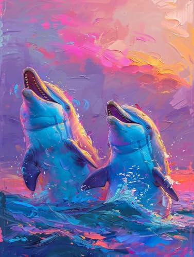 Malen Nach Zahlen Erwachsene ohne Rahmen Meer Malen Nach Zahlen Delphin Paint by Numbers Kreativ Set mit Pinseln und Acrylfarben Farbe Handgemalt Ölgemälde Leinwand Kit, Deko Wohnzimmer 50x65cm -d29I Malen Nach Zahlen Erwachsene ohne Rahmen Meer Malen Nach Zahlen Delphin Paint by Numbers Kreativ Set mit Pinseln und Acrylfarben Farbe Handgemalt Ölgemälde Leinwand Kit, Deko Wohnzimmer 50x65cm -d29I von Waxonle