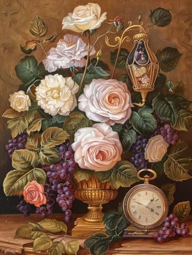 Malen Nach Zahlen Erwachsene ohne Rahmen Obst Malen Nach Zahlen Blume Paint by Numbers Kreativ Set mit Pinseln und Acrylfarben Farbe Handgemalt Ölgemälde Leinwand Kit, Deko Wohnzimmer 70x95cm -h530 von Waxonle