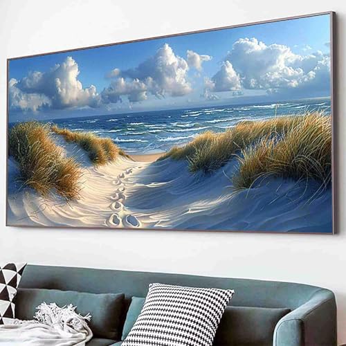 Meer Diamond Painting Strand Diamond Painting Erwachsene Groß XXL 60x120cm Vollbohrer Diamanten Malerei Kinder Stickerei Kreuzstich Bastelset Erwachsene, Geschenke für Frauen, Deko Wohnzimmer -37dL von Waxonle