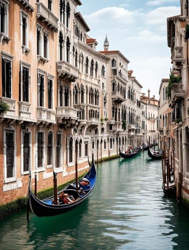 Venedig Diamond Painting Erwachsene DIY 5D Diamond Painting Bilder Wasserstadt Diamant Painting 50x70cm, Diamond Art Painting Kinder Stickerei Basteln Set, Wandzimmer Deko, Geschenke für Frauen -W0 von Waxonle