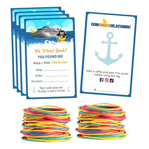 Duck Tags, Duck Duck Tags, Cruising Rubber Duck Tag, Ducking Game Card, 50 Stück, 3,5 x 2 Visitenkartengröße, mit Loch und Gummibändern, Kreuzfahrten-Entenanhänger Duck Tags, Duck Duck Tags, Cruising Rubber Duck Tag, Ducking Game Card, 50 Stück, 3,5 x 2 Visitenkartengröße, mit Loch und Gummibändern, Kreuzfahrten-Entenanhänger von Waxvery
