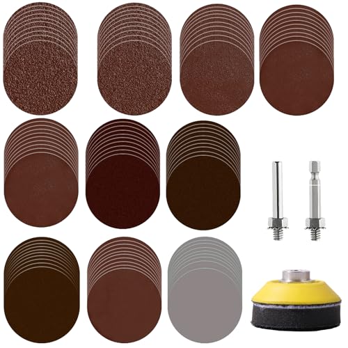 200 Stück 50 mm Schleifscheiben, Haken und Schlaufe, Schleifpads, Bohrerschleiferaufsatz für Schneideisen, Rotationswerkzeuge, Körnung 60–3000 von Waycreat