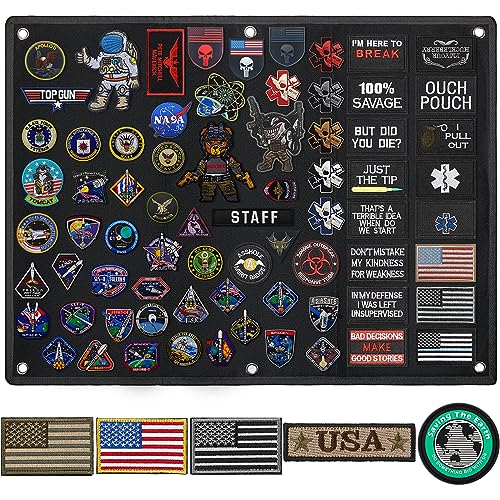 Tactical Patch Display Board 24 x 18 Zoll Faltbare Militär Patch Halter Panel und 5 Amerikanische Flagge Patch USA Flagge Patch Military Uniform Emblem Patch Hook and Loop Tactical Patch für von Waydress