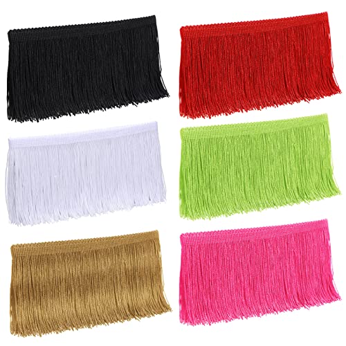 Waydress 6 Rollen Spitzenband aus Polyester, mehrfarbig, für Heimzubehör, Nähen, Basteln, Kleidung, Vorhänge, Dekoration (10,2 cm) von Waydress