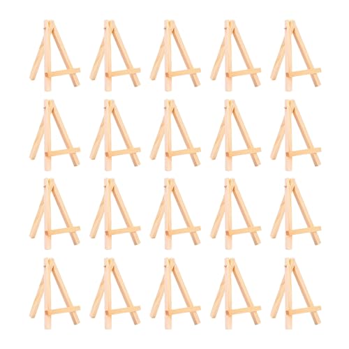 20 Stück kleine Staffeleien aus Holz, kleine Tischstaffeleien, Dreiecke, Ständer, Staffelei, Bilderrahmen, Halter für Desktop-Malerei, Fotos von Wayfadacc