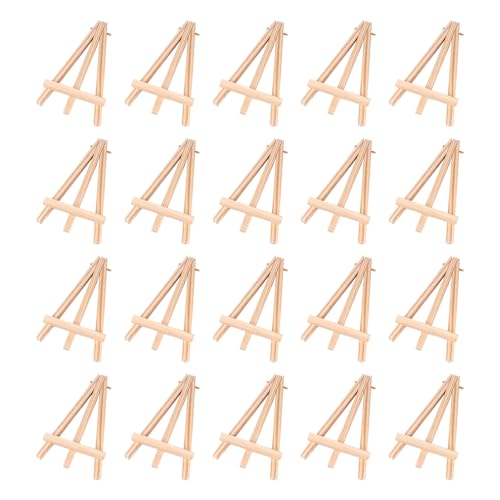20 Stück kleine Staffeleien aus Holz, kleine Tischstaffeleien, Dreiecke, Ständer, Staffelei, Bilderrahmen, Halter für Desktop-Malerei, Fotos von Wayfadacc