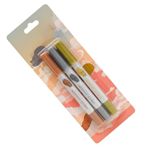 Metallic-Marker mit Doppelkopf, Metallic-Marker für Scrapbooking, Malen auf Stein, Metall, Papier, Glas, Holz, Stoff, 3 Stück Metallic-Marker mit Doppelkopf, Metallic-Marker für Scrapbooking, Malen auf Stein, Metall, Papier, Glas, Holz, Stoff, 3 Stück von Wayfadacc