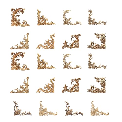 Wayfadacc 20 Stück Vintage Scrapbooking Aufkleber Ausgehöhlte Ecke Aufkleber für Scrapbooking Journal Planer Fotoalbum Dekoration von Wayfadacc
