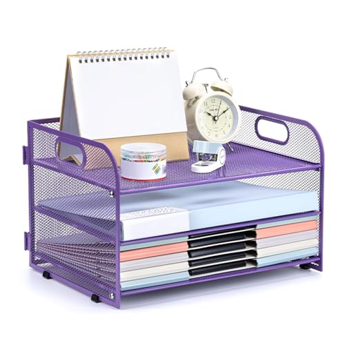 Wayfadacc 3-stöckige Papierablage Briefablage Aktenhalter Schreibtisch-Organizer Aktenablagen Schreibtischzubehör Bürobedarf von Wayfadacc