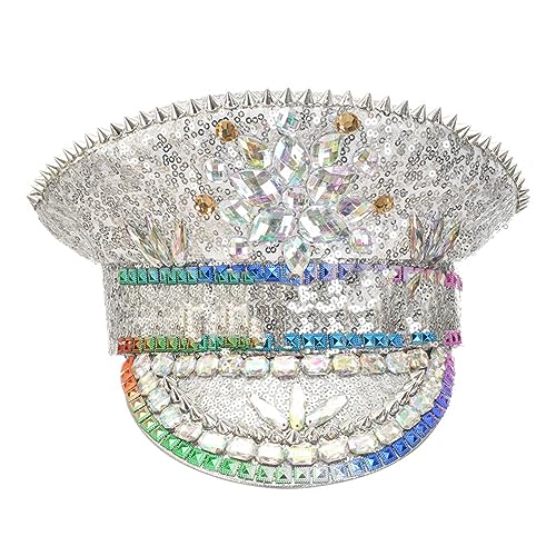Wayfadacc Glitzernde Diamanten, Brauthut, Hochzeitsrequisiten, weiße Pailletten und verkrustete Perlen, für Hochzeit, Verlobung, Junggesellinnenabschied Wayfadacc Glitzernde Diamanten, Brauthut, Hochzeitsrequisiten, weiße Pailletten und verkrustete Perlen, für Hochzeit, Verlobung, Junggesellinnenabschied von Wayfadacc