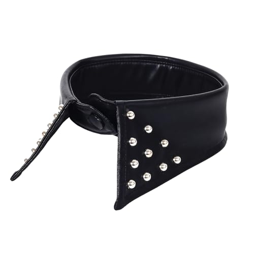 Wayfadacc Halsband, kratzfest, Punk, abnehmbarer Hals, Kunsthalsband, Metallperlen, Nieten, Halsschmuck für Nachtpartys, Outdoor-Aktivitäten von Wayfadacc