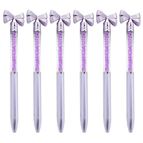 Wayfadacc Kugelschreiber mit Schleife, zum Öffnen/Schließen, 1,0 mm Spitze, Kugelschreiber für Unterzeichnung, glattes Schreiben, für Büro, 6 Stück von Wayfadacc