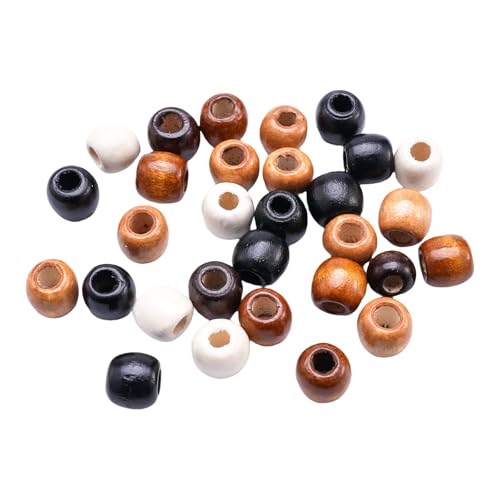 Wayfadacc Naturholzperlen, großes Loch, Haarschmuck, Vintage-Farbe, Holzperlen für kreative Frisuren Wayfadacc Naturholzperlen, großes Loch, Haarschmuck, Vintage-Farbe, Holzperlen für kreative Frisuren von Wayfadacc