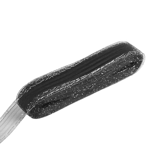 Wayfadacc Netz-Bindungsband, silberfarbenes Band, Sinamay-Hut, Bindeband für Schleife, Stirnband, Projektmaterialien von Wayfadacc