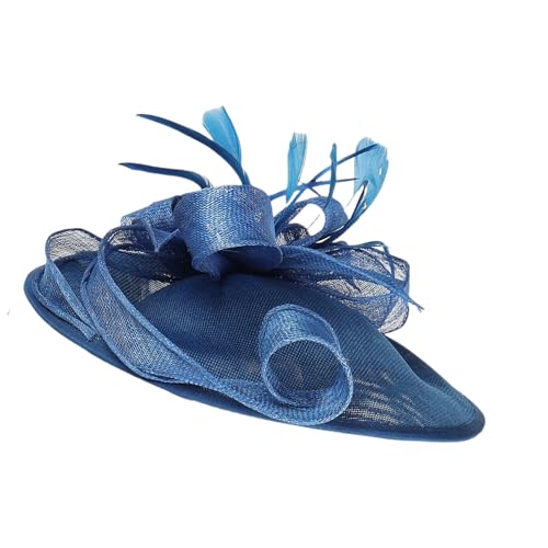 Wayfadacc Zarter Derby-Kopfschmuck aus Netzstoff mit abnehmbarem Stirnband, gefiedert und Clip-Design, Haarschmuck für Teepartys, Brautveranstaltungen, Abschlussbälle, Haarschmuck mit Feder von Wayfadacc