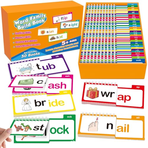 Wortfamilienbücher Phonics Karteikarten Buchstabengeräusche Lernkarten Lesen und Reimen Bücher für Lernende Wortfamilienbücher Phonics Karteikarten Buchstabengeräusche Lernkarten Lesen und Reimen Bücher für Lernende von Wayfadacc