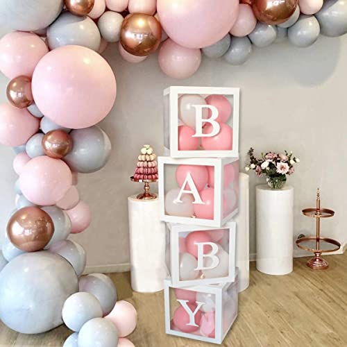 Baby Shower Boxen Party Deko, 4Pcs Weiße Transparente Luftballoon Boxen mit BABY Buchstaben für Mädchen Jungen Babyparty, Geburtstag Party, Themen Party Boxen Hintergrund Dekoration Baby Shower Boxen Party Deko, 4Pcs Weiße Transparente Luftballoon Boxen mit BABY Buchstaben für Mädchen Jungen Babyparty, Geburtstag Party, Themen Party Boxen Hintergrund Dekoration von Wayfun