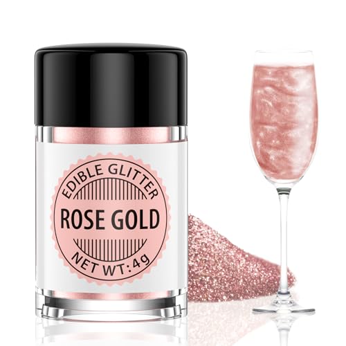 Roségold Essbarer Glitzer für Getränke 4g, Waysroma Geschmacklos Essbarer Glitzer, Lebensmittel Glitzer für Cocktails, Likör, Sekt, Wein, Champagner, Schokolade, Fondant, Kuchen Deko Roségold Essbarer Glitzer für Getränke 4g, Waysroma Geschmacklos Essbarer Glitzer, Lebensmittel Glitzer für Cocktails, Likör, Sekt, Wein, Champagner, Schokolade, Fondant, Kuchen Deko von Waysroma