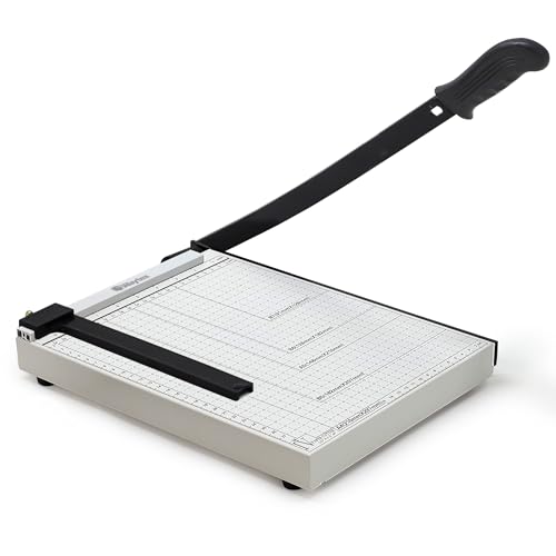 Hebelschneider A4 zum Schneiden von Papier, Karton und laminierten Blättern – Schere für 8 Blatt – Schnittlänge 30 cm, stabile Metallbasis Hebelschneider A4 zum Schneiden von Papier, Karton und laminierten Blättern – Schere für 8 Blatt – Schnittlänge 30 cm, stabile Metallbasis von Waytex