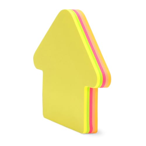 Notizblock, ablösbar, 5 Farben, 100 Blatt, 70 x 70 mm, Herzform oder Pfeil (Fleche) von Waytex