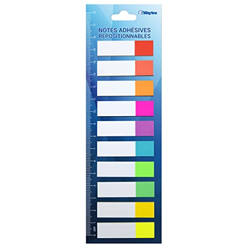 WAYTEX 200 selbstklebende Lesezeichen aus Papier, 10 Neonfarben, 10 Miniblöcke mit je 20 zweifarbigen Blättern, 45 x 12 mm, selbstklebend, repositionierbar WAYTEX 200 selbstklebende Lesezeichen aus Papier, 10 Neonfarben, 10 Miniblöcke mit je 20 zweifarbigen Blättern, 45 x 12 mm, selbstklebend, repositionierbar von Waytex