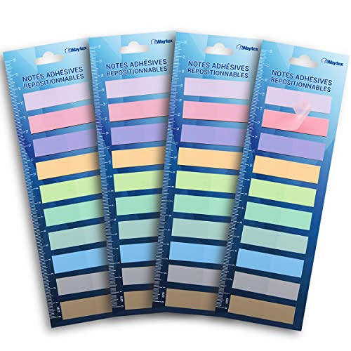 WAYTEX 800 selbstklebende Lesezeichen, wiederverwendbar, laminiert, 10 Farben, 4 Packungen à 10 Miniblöcke à 20 Sticky Noten, Pastellfarben, 45 x 12 mm WAYTEX 800 selbstklebende Lesezeichen, wiederverwendbar, laminiert, 10 Farben, 4 Packungen à 10 Miniblöcke à 20 Sticky Noten, Pastellfarben, 45 x 12 mm von Waytex