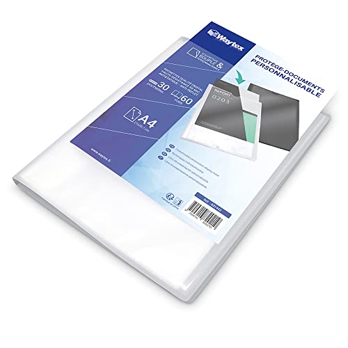 WAYTEX 931442 Dokumentenmappe, A4, 60 Fotos, 30 Hüllen, Polypropylen, transparent von Waytex