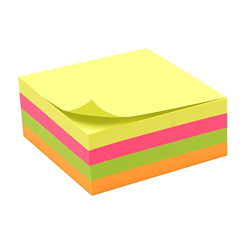 WAYTEX 931653 Haftnotizen Haftnotizen mit 320 Blättern in Neonfarben, quadratisch, 75 x 75 mm, wiederablösbar von Waytex