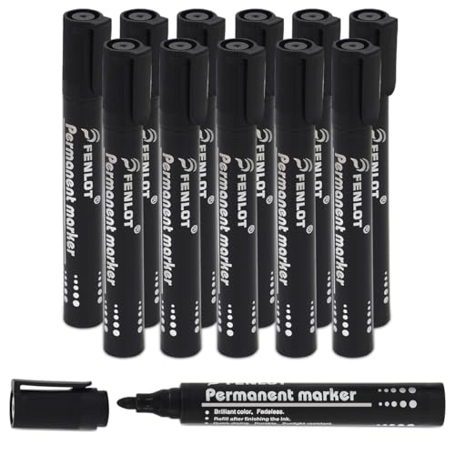 Waytex 12 Stück Permanentmarker, Schwarz, konische Spitze, dokumentenecht, Filzspitze, 1,5 bis 2 mm Waytex 12 Stück Permanentmarker, Schwarz, konische Spitze, dokumentenecht, Filzspitze, 1,5 bis 2 mm von Waytex