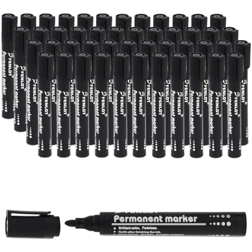Waytex 48 Stück Permanentmarker, Schwarz, konische Spitze, dokumentenecht, Filzspitze, 1,5 bis 2 mm Waytex 48 Stück Permanentmarker, Schwarz, konische Spitze, dokumentenecht, Filzspitze, 1,5 bis 2 mm von Waytex
