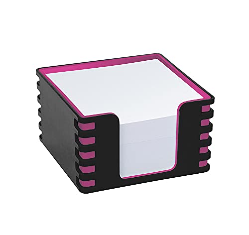 Waytex 931088BR Memoblock mit 350 weißen Notizen, 9 x 9 cm, mit Halterung aus Kunststoff, zweifarbig, Schwarz - Rosa Waytex 931088BR Memoblock mit 350 weißen Notizen, 9 x 9 cm, mit Halterung aus Kunststoff, zweifarbig, Schwarz - Rosa von Waytex