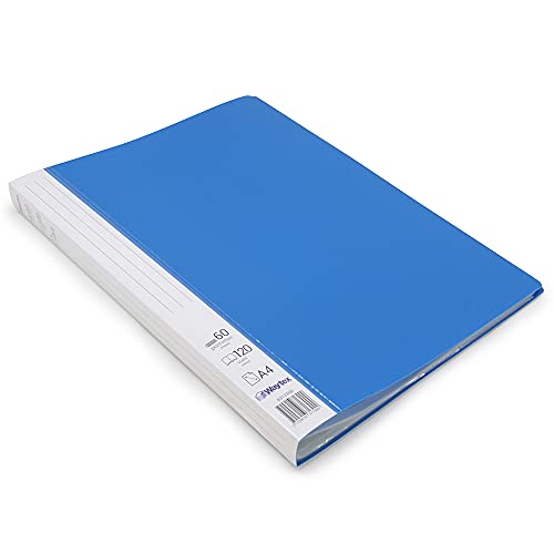 Waytex 931335B Dokumententasche A4 120 Blatt Premium blickdicht PP identifizierbar - 60 Klarsichthüllen - blau von Waytex