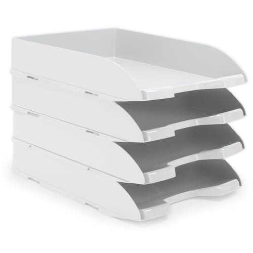 Waytex Briefablagen, A4, Kunststoff, Blickdicht, Weiß, 4 Stück von Waytex