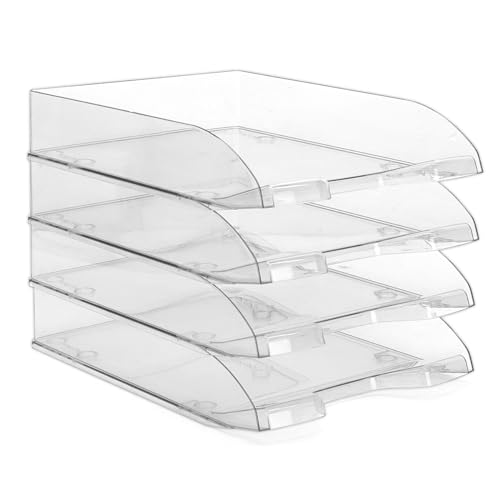Waytex Briefablagen, A4, Kunststoff, transparent, 4 Stück von Waytex