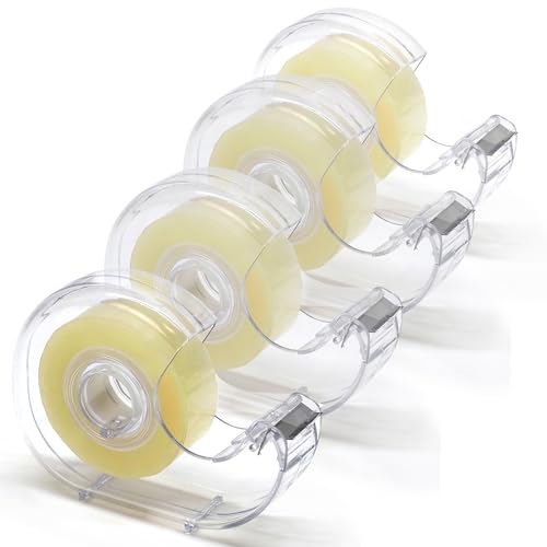 Waytex Packung mit 4 transparenten Klebebändern mit Abroller, hohe Klebekraft, Breite 19 mm, Rolle mit 33 m, Profi-Qualität, Stärke 50 Mikron, glänzend Waytex Packung mit 4 transparenten Klebebändern mit Abroller, hohe Klebekraft, Breite 19 mm, Rolle mit 33 m, Profi-Qualität, Stärke 50 Mikron, glänzend von Waytex